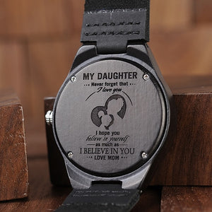 Engraved Wood Watch Son Mom Dad Daughter